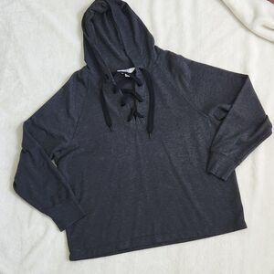 JOYLAB black pullover with drawstring collar